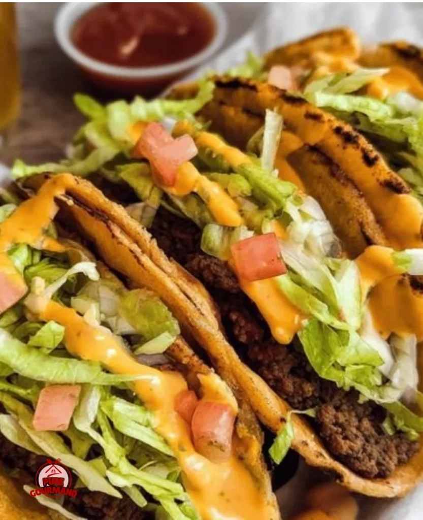 Easy Smash Burger Big Mac Tacos on a plate with toppings