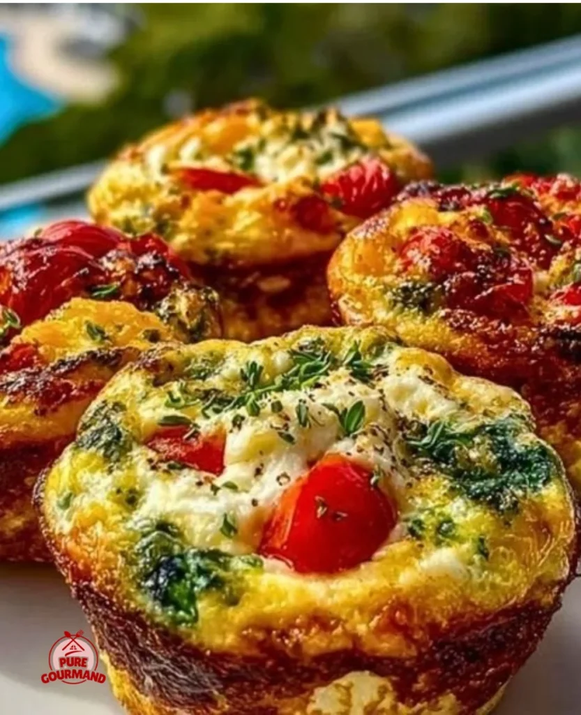 Healthy egg white muffins baked with fresh vegetables