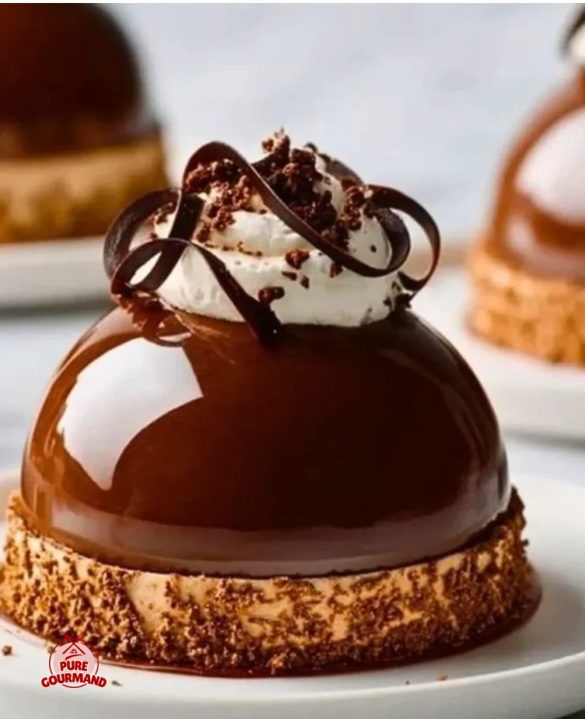 Elegant chocolate mascarpone dome dessert showcasing rich flavors and exquisite design