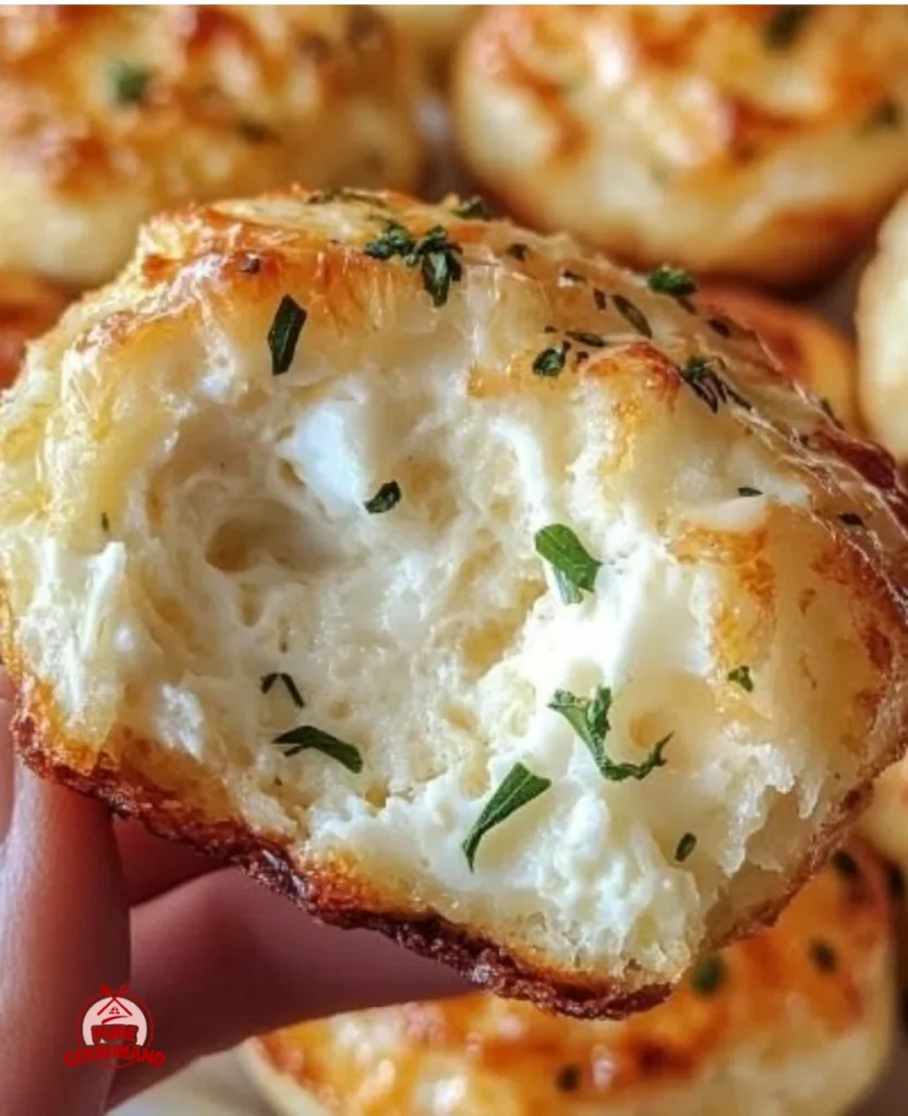 Fluffy cottage cheese egg muffins on a plate with fresh herbs