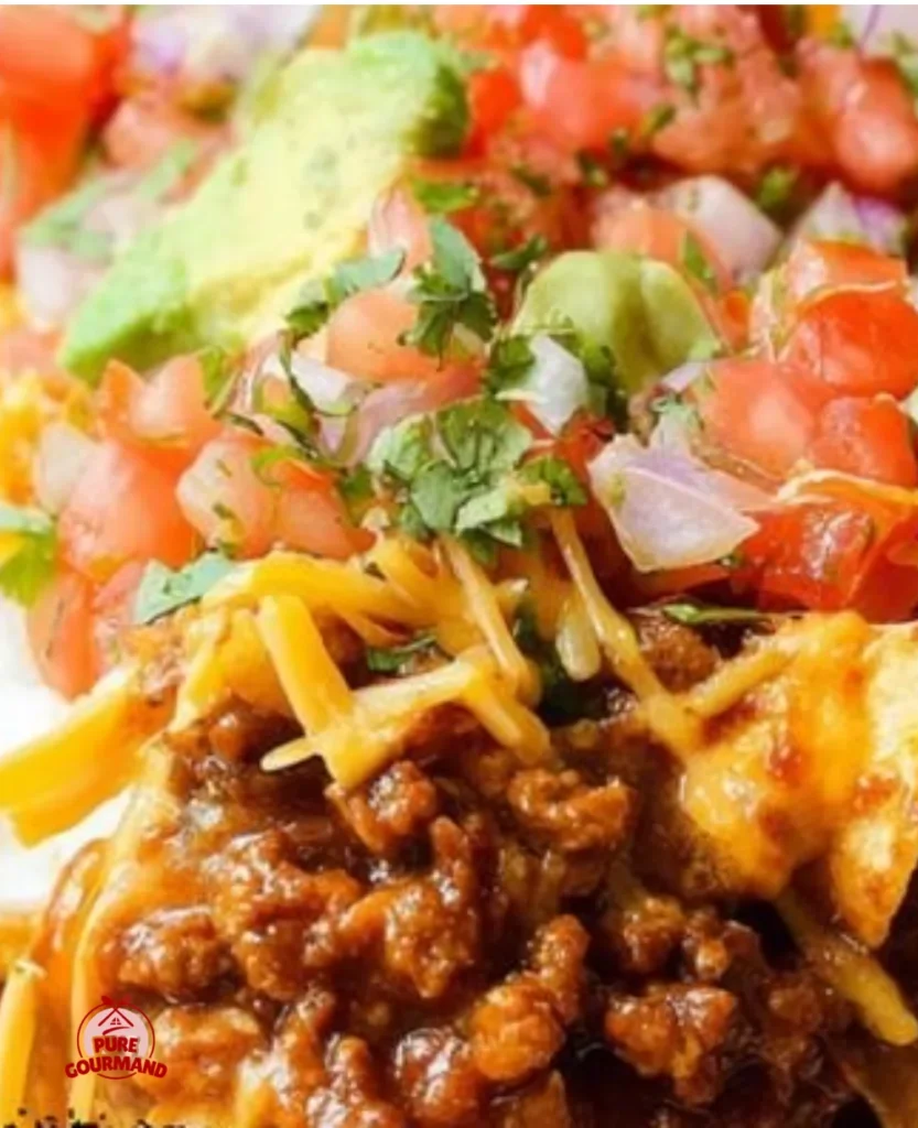 A delicious serving of Frito Pie topped with cheese and jalapeños.