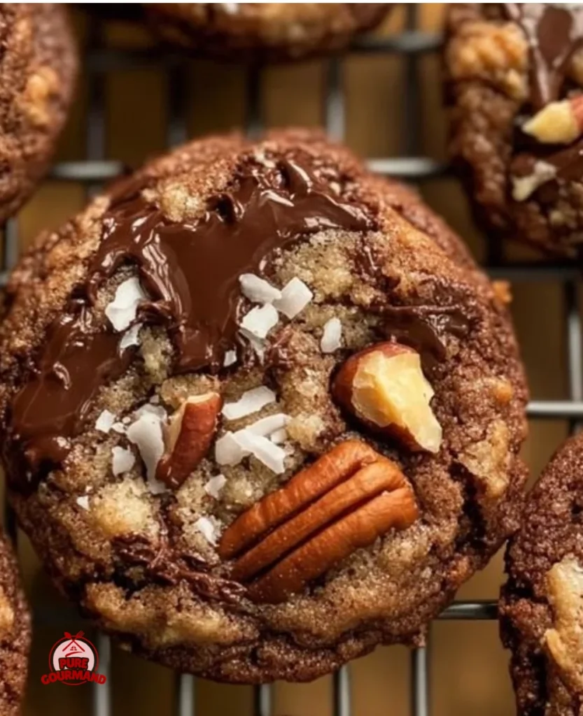 Plate of delicious German Chocolate Cookies ready to be enjoyed