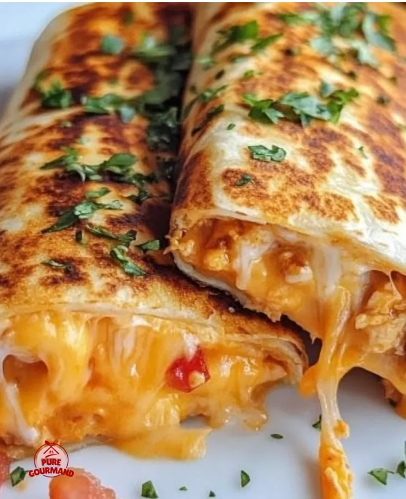 Delicious Grilled Cheese Burrito served on a plate with golden crust and melty cheese