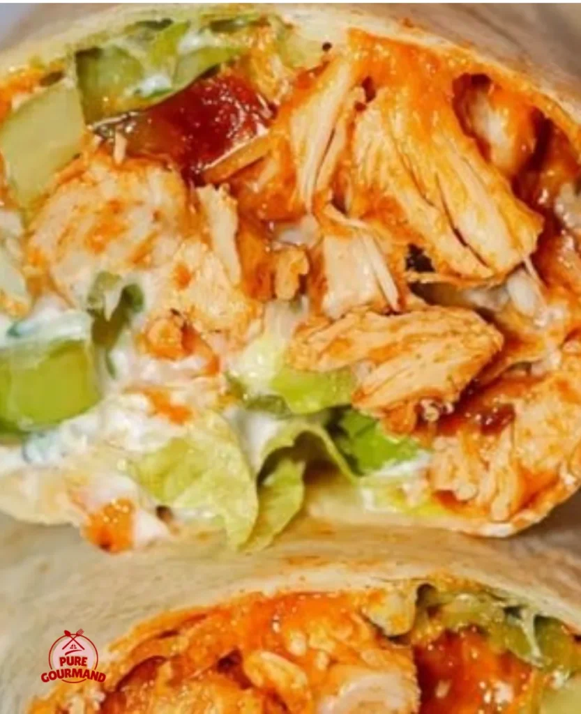 Healthy Buffalo Chicken Caesar Wraps ready to serve.