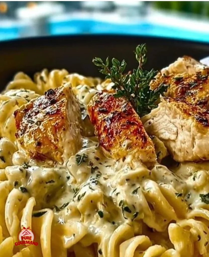 Delicious Hidden Valley Ranch Chicken Pasta with creamy sauce