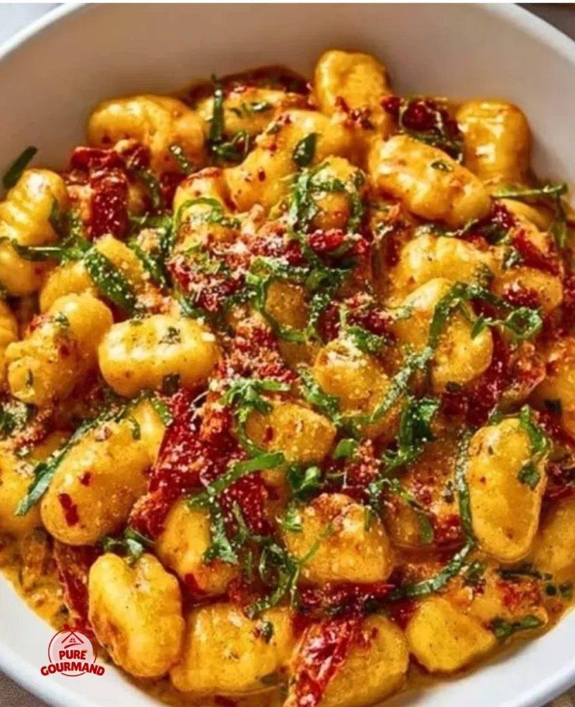 Delicious Marry Me Gnocchi served in a creamy sauce with herbs