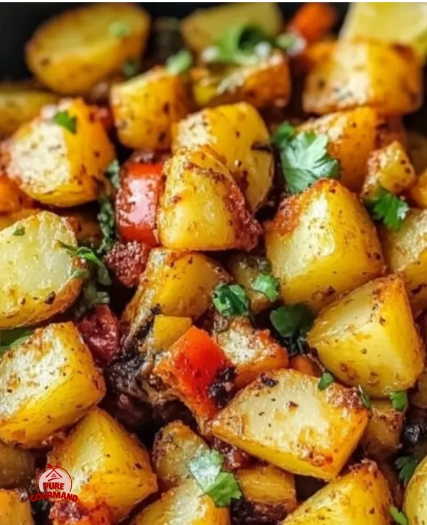 Delicious Mexican potatoes served with spices and herbs