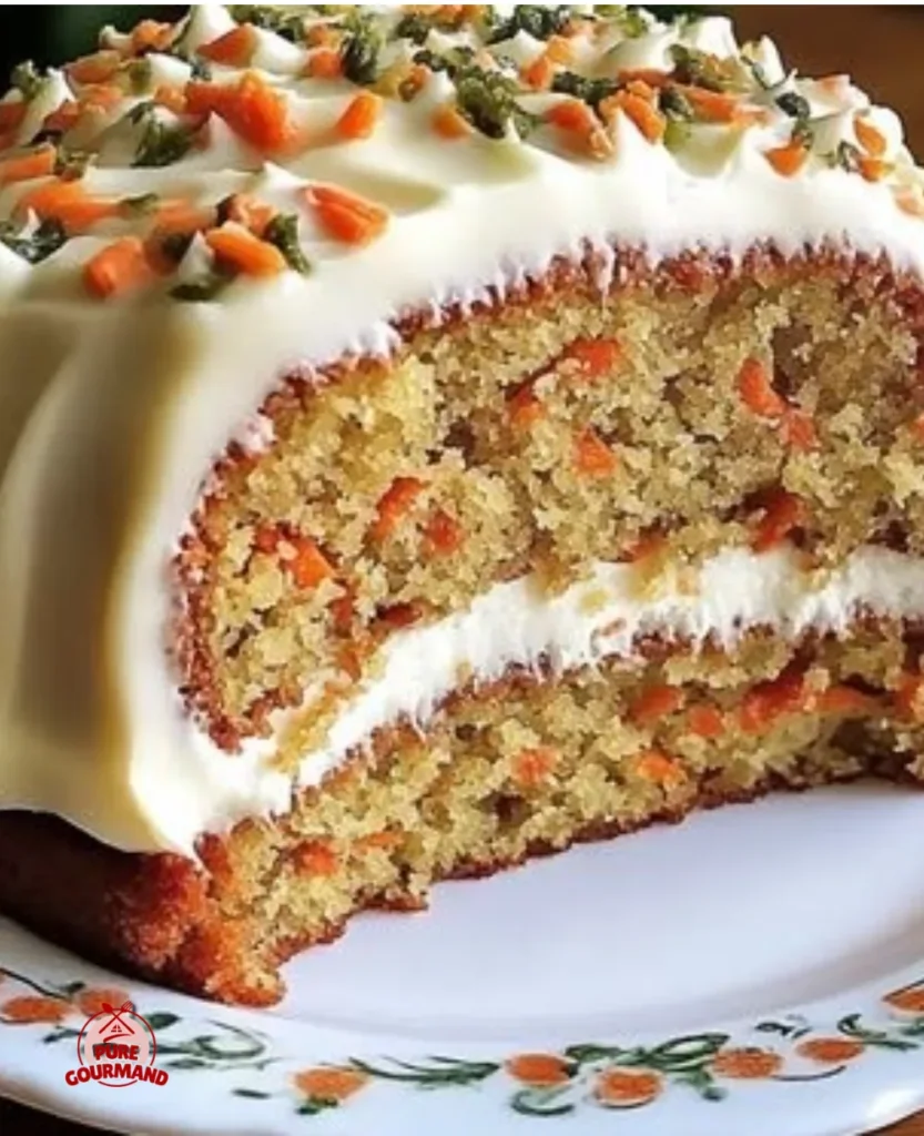 Delicious moist carrot pound cake served on a plate