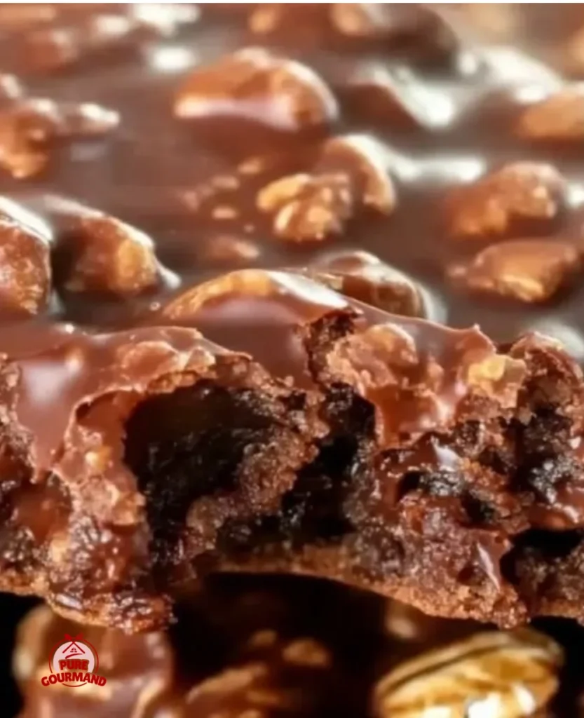 No-bake chocolate cookies arranged on a plate, showcasing their chewy texture.