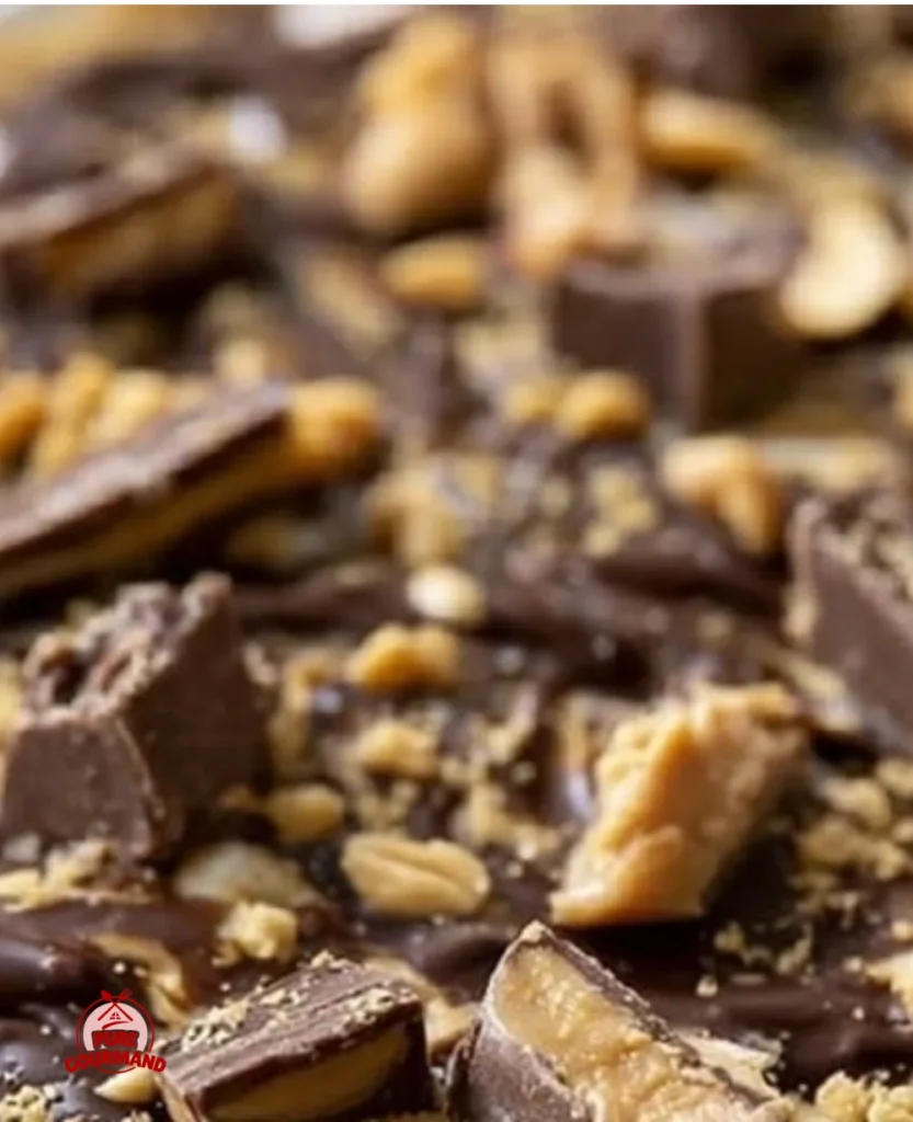 Delicious no-bake Peanut Butter Snickers Pie topped with chocolates and caramel