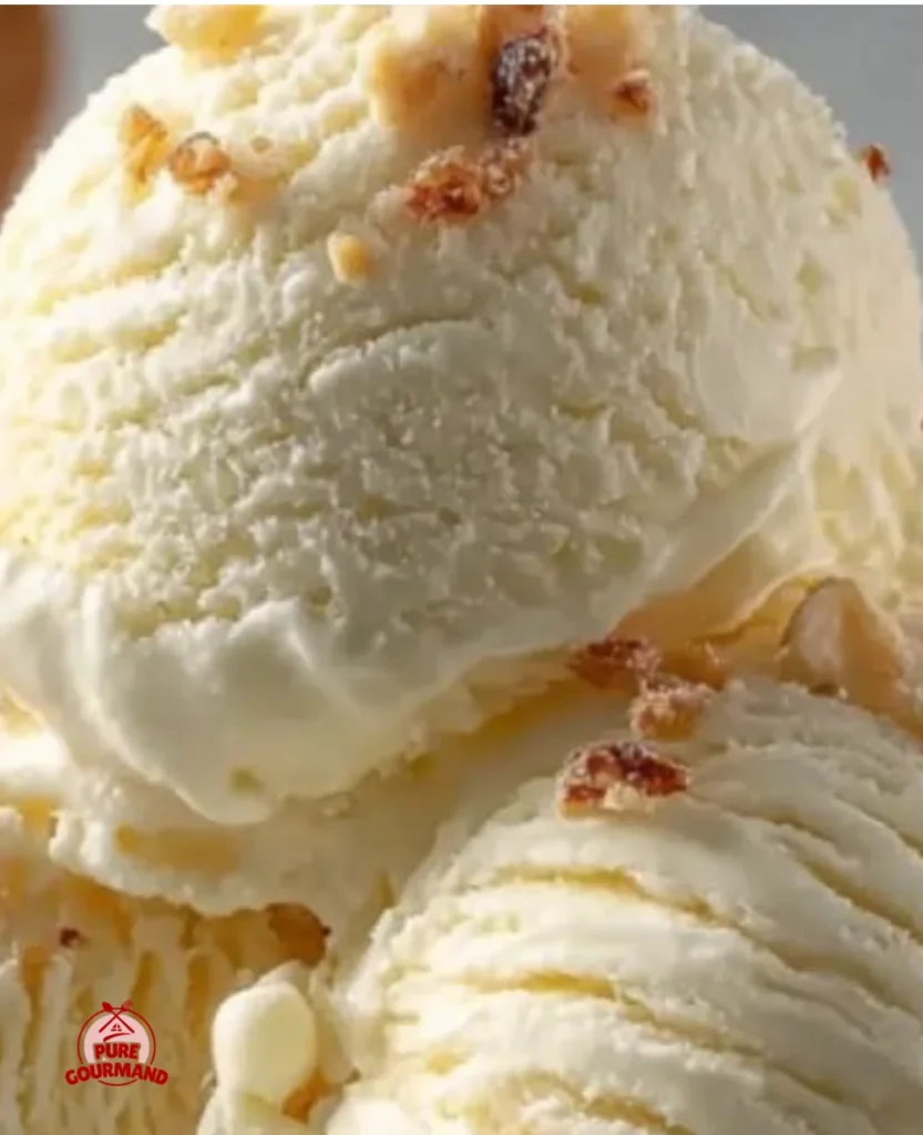 Delicious homemade vanilla ice cream in a bowl with fresh vanilla pods