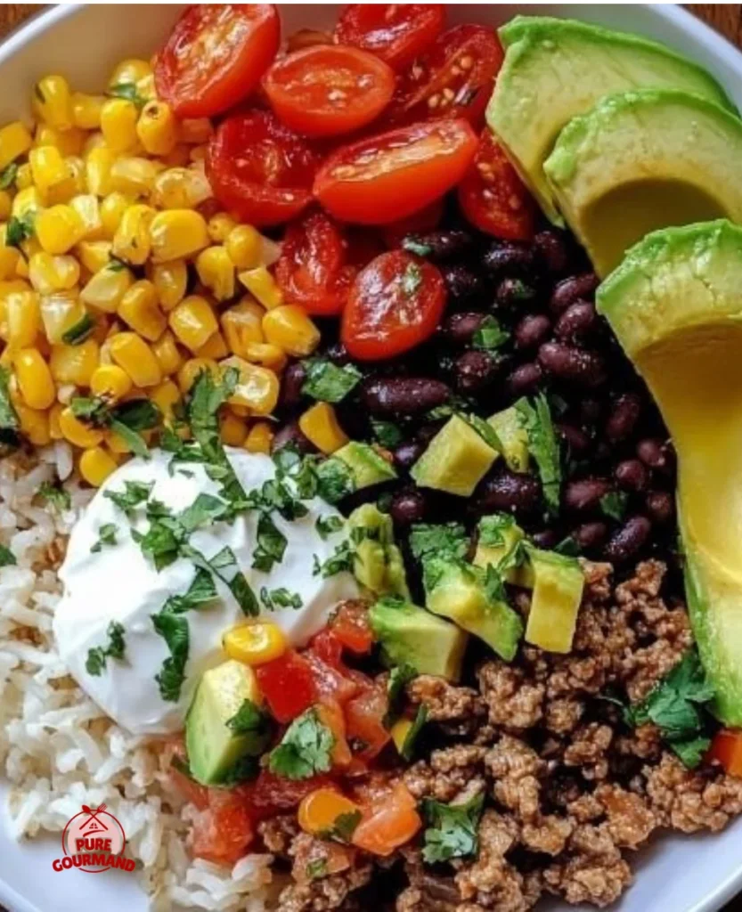 Pioneer Woman Burrito Bowl featuring fresh ingredients and vibrant colors
