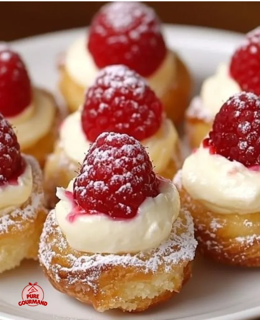 Delicious Raspberry Cream Cheese Bites with a creamy texture and raspberry topping.