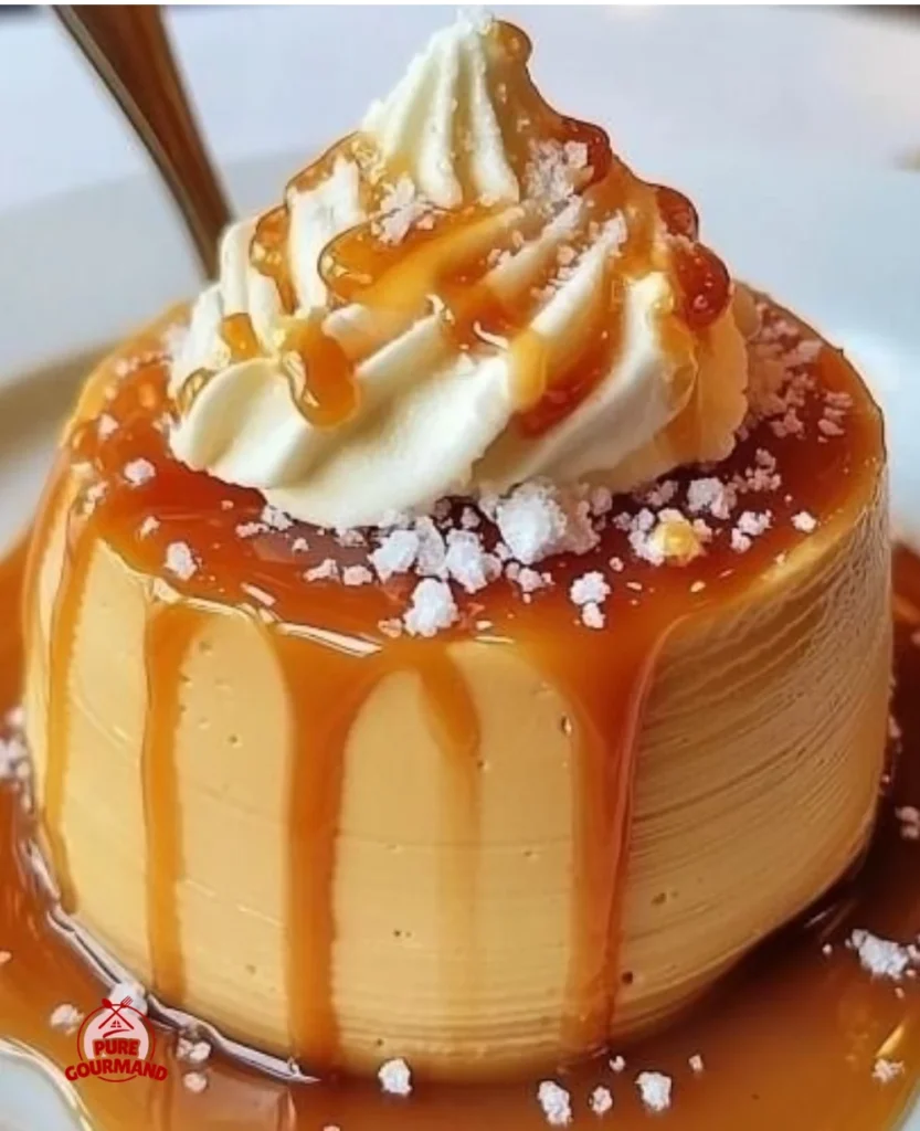 Delicious salted caramel mousse dessert in a glass ready to enjoy
