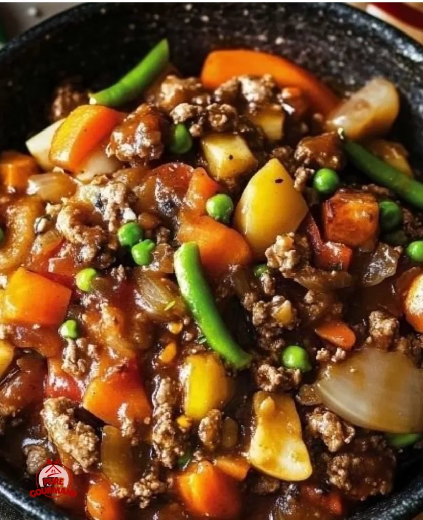 Delicious savoury mince dish prepared with 7 essential ingredients