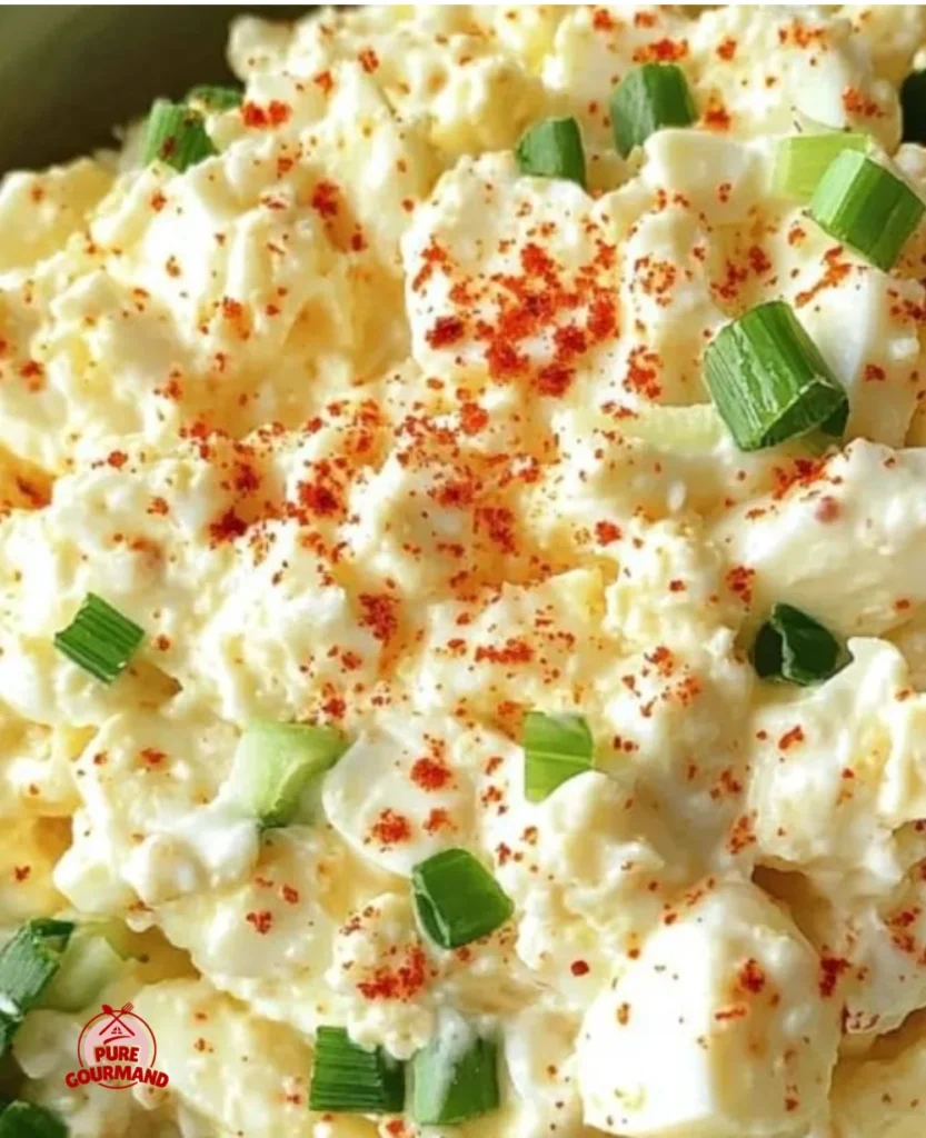 Simple cottage cheese egg salad served in a bowl