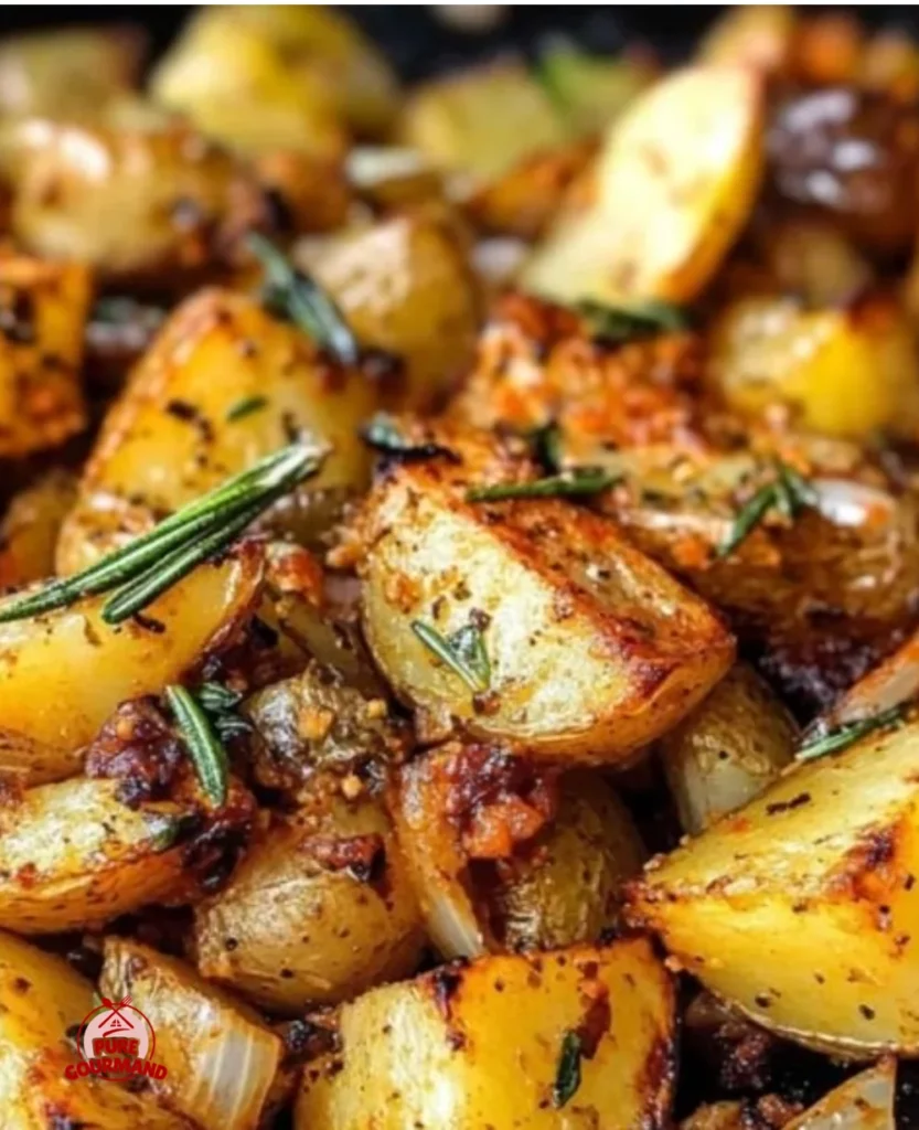 Smoky rosemary-grilled potatoes served as a crispy side dish