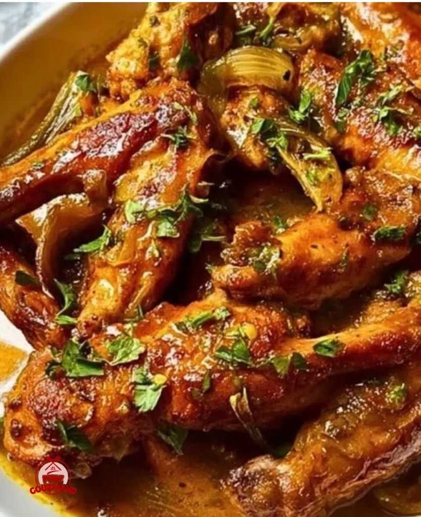 Delicious smothered turkey wings served with savory gravy on a plate