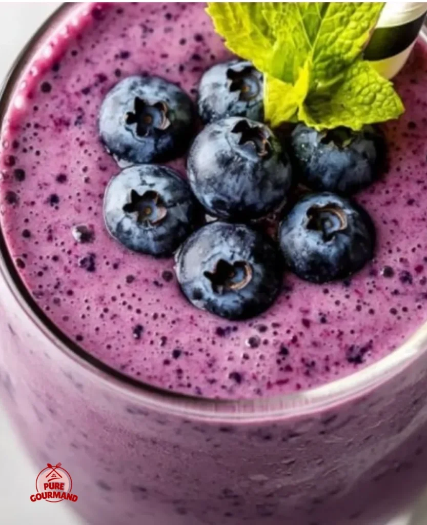 Breakfast smoothie recipe featuring vibrant fruits and creamy texture.