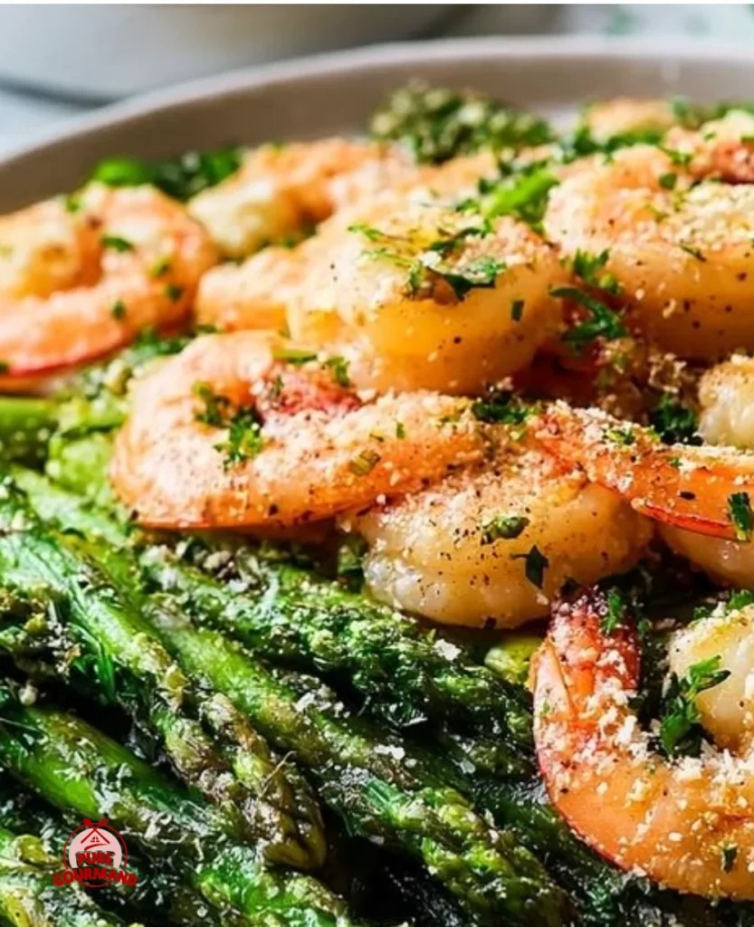 Delicious asparagus shrimp dish, showcasing vibrant colors and fresh ingredients.