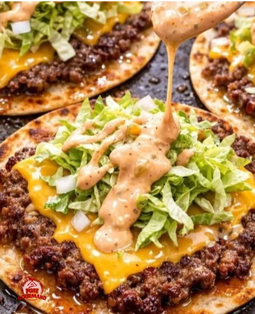 Big Mac Tacos featuring seasoned beef, lettuce, cheese, and special sauce in a taco shell