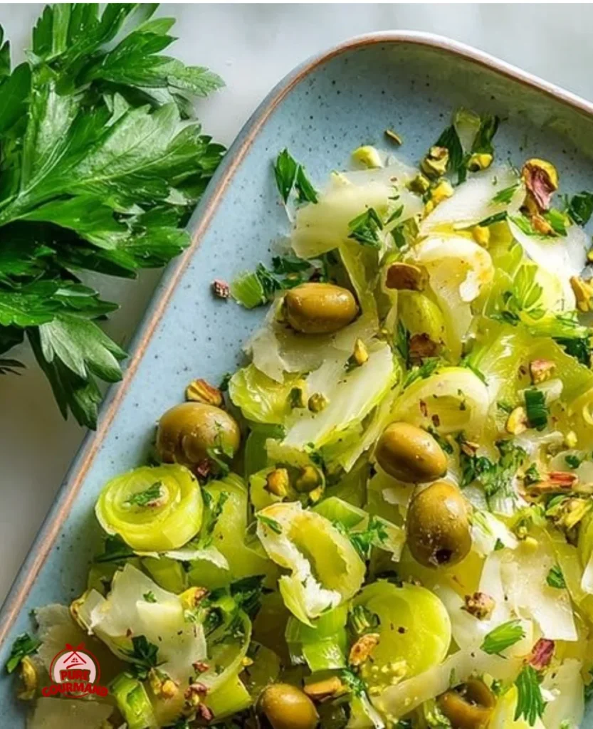 Italian celery and olive salad with vibrant ingredients
