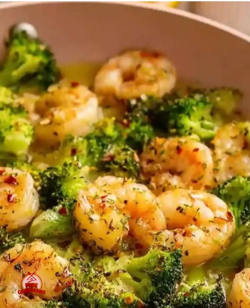 Bright shrimp and broccoli dish served in a bowl, perfect for weeknight meals.