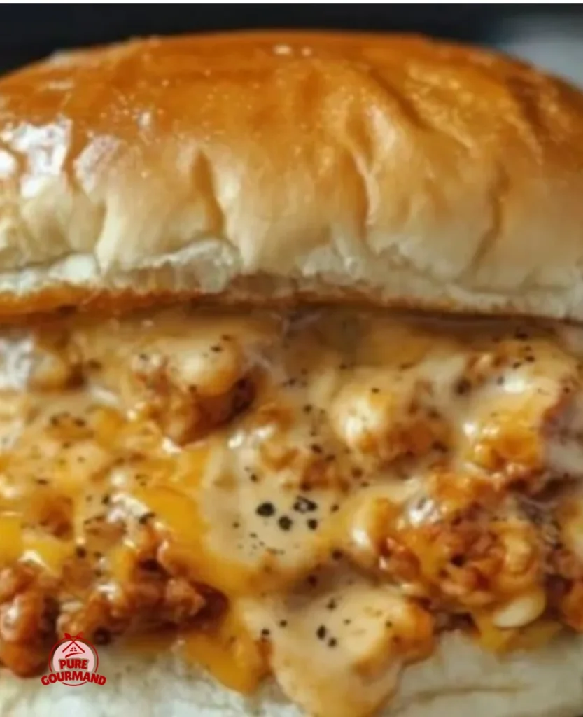 Delicious Cajun Chicken Sloppy Joes served on a bun with fresh toppings.