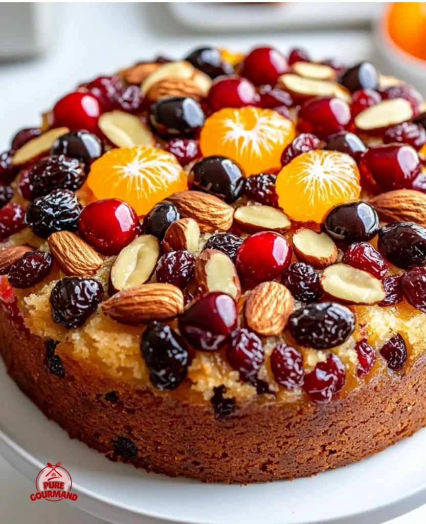 Classic Christmas fruitcake for holiday celebrations and nostalgic moments.