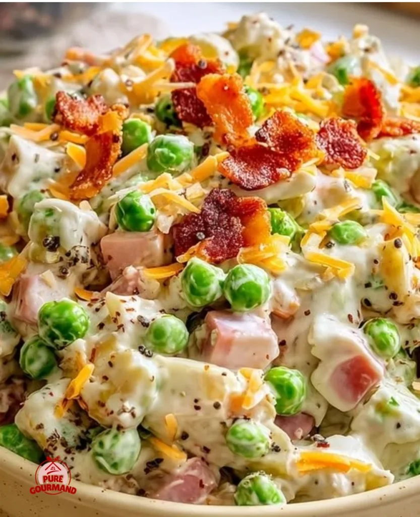 Classic Southern Pea Salad served in a bowl with fresh ingredients.