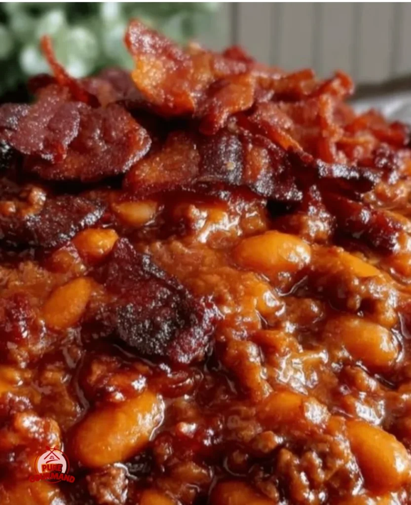 Bowl of Cowboy Baked Beans served at a barbecue