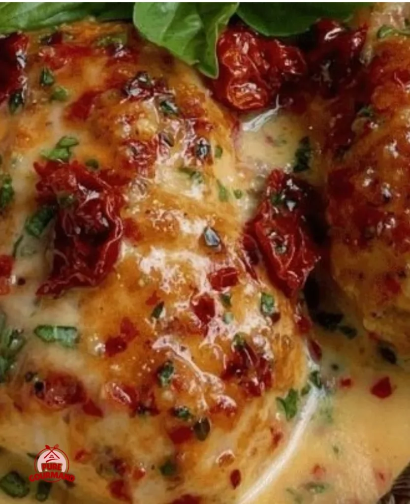 Creamy Crockpot Marry Me Chicken served with herbs and pasta