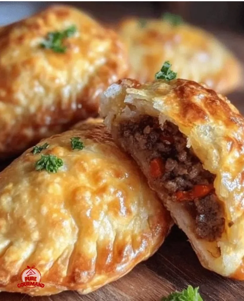 Crispy Argentine empanadas with savory beef filling on a plate