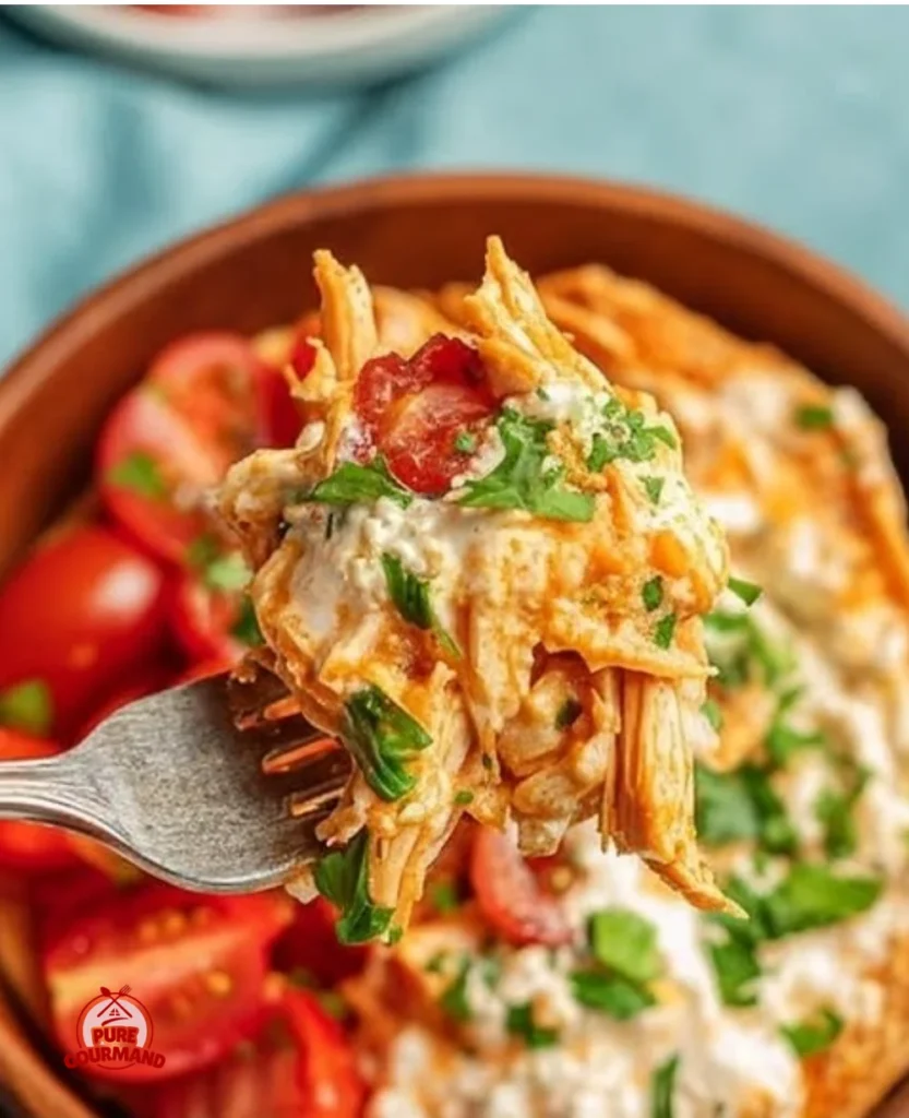 High protein chicken taco bowl with cottage cheese and fresh toppings