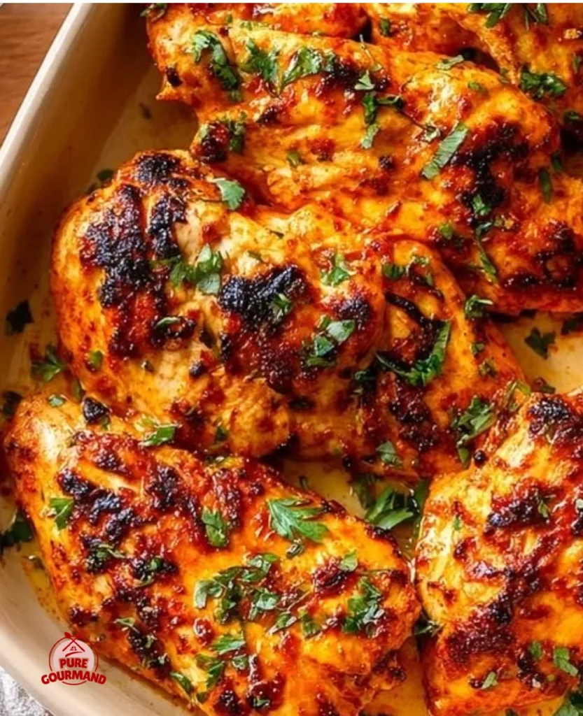 High protein Greek chicken marinated in yogurt for flavorful grilling