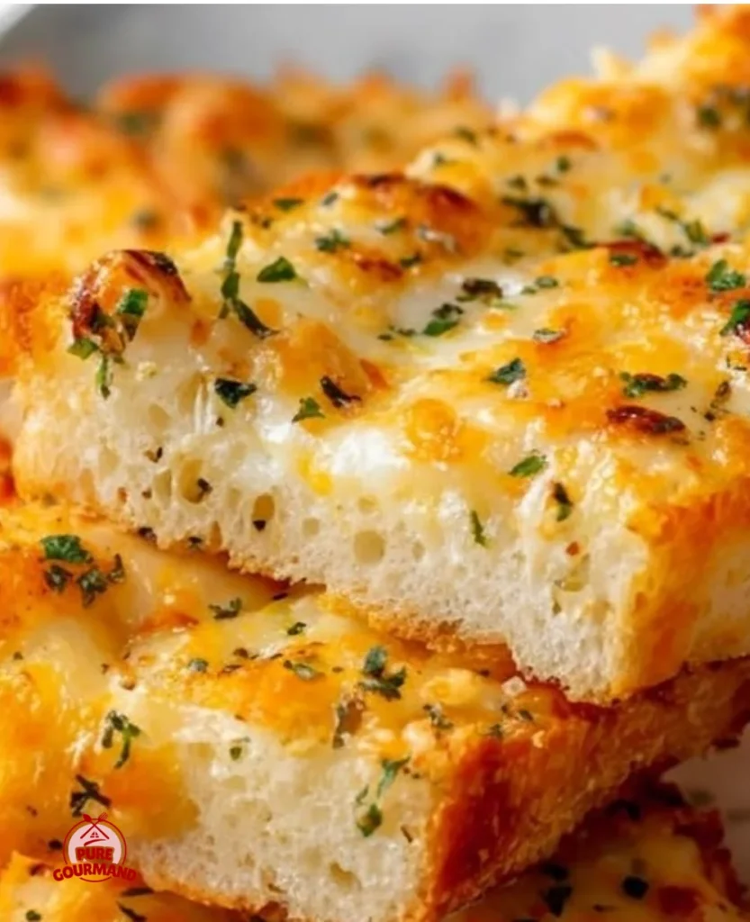 Delicious Greek yogurt garlic bread, fresh out of the oven, ready to serve.