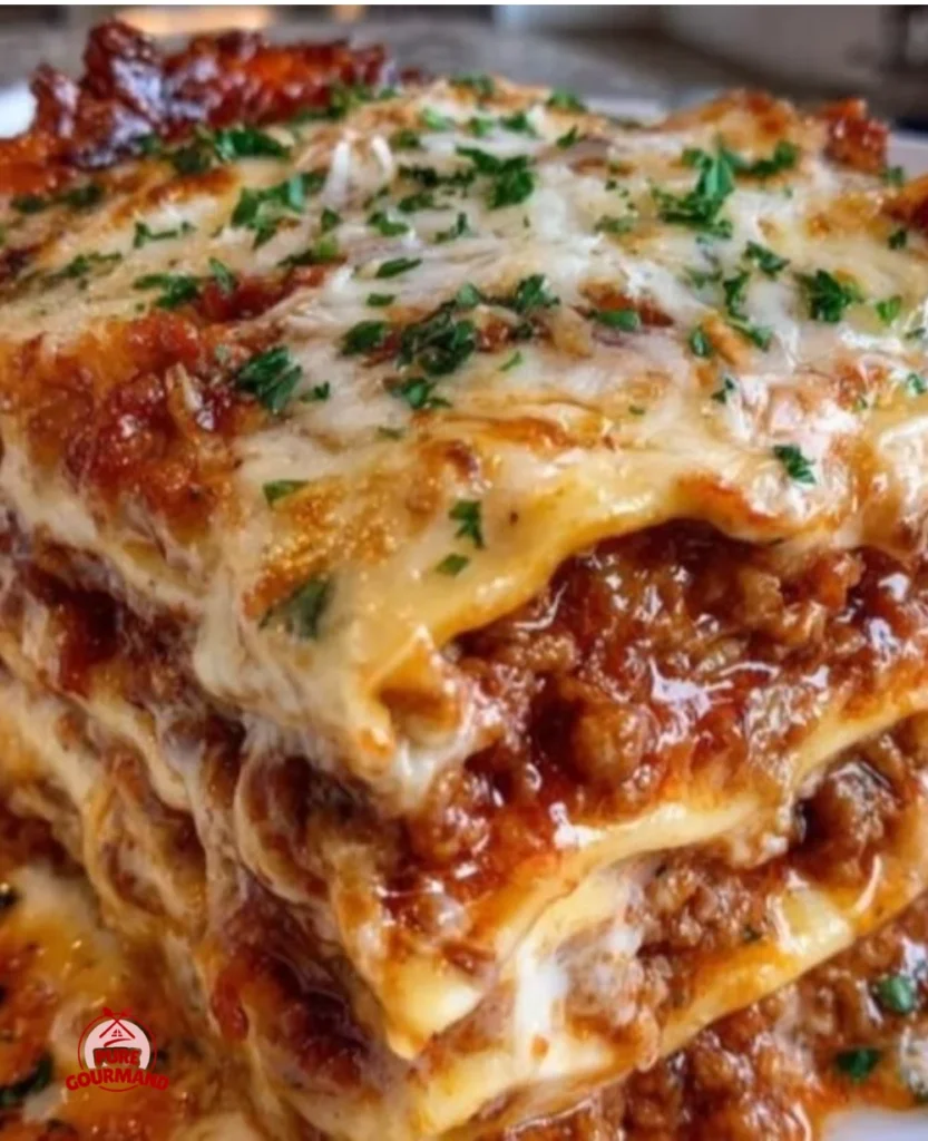 Delicious easy lasagna layered with cheese and sauce, homemade in minutes.