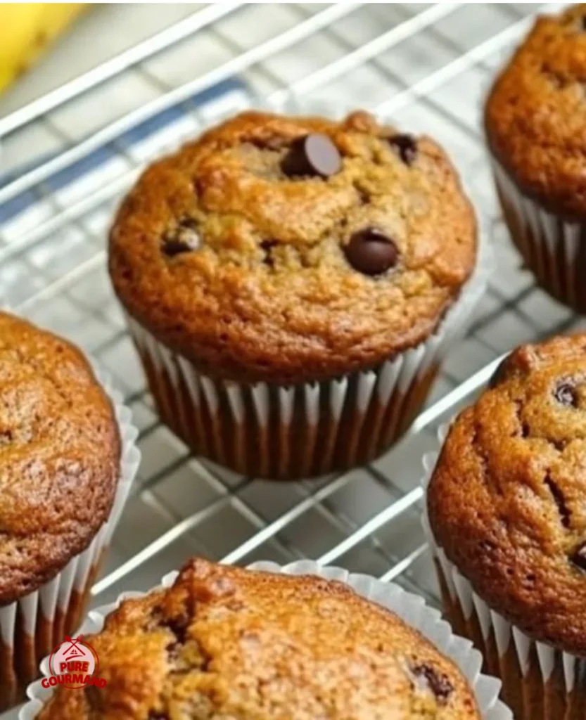 Moist banana bread muffins with a golden crust and soft interior