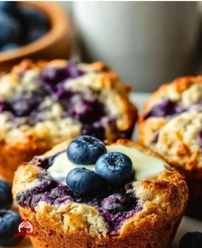 Delicious protein-packed blueberry muffins made with cottage cheese.