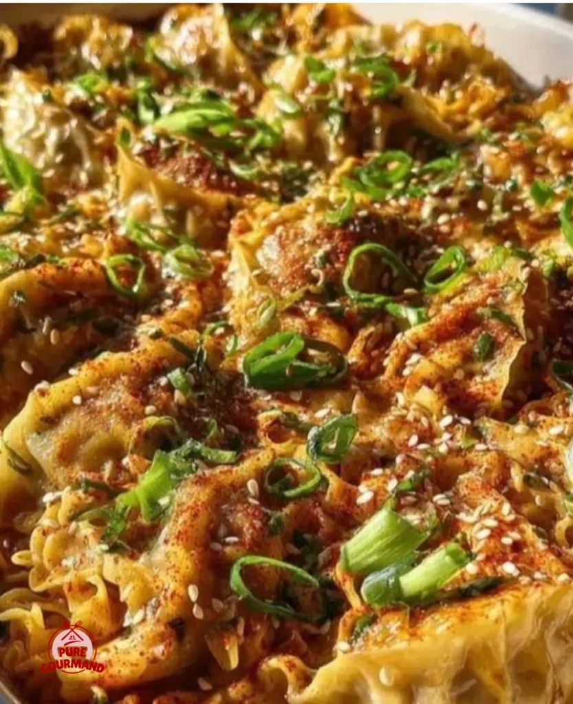 Ramen & Dumpling Bake, a delicious one-pan comfort meal ready to serve.