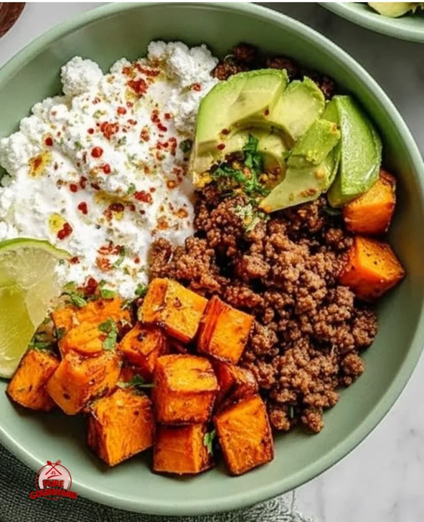 Spicy Cottage Cheese Taco Bowls with fresh toppings