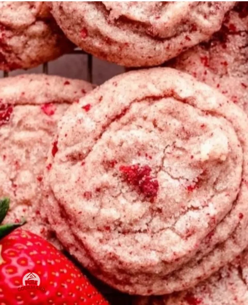 Delicious chewy strawberry cookies with a summer vibe