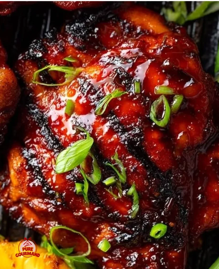 Deliciously grilled Huli Huli Chicken marinated in sweet Hawaiian sauce