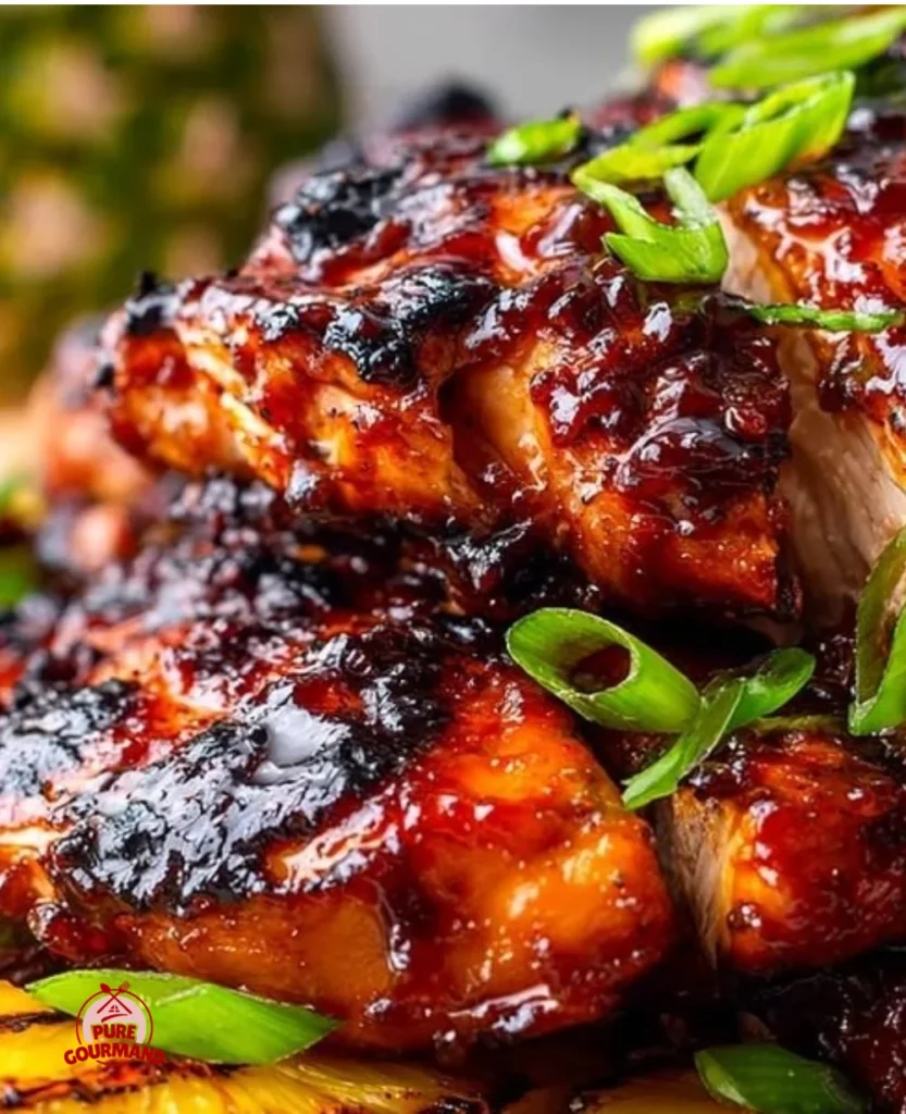 Delicious Huli Huli Chicken garnished and ready to serve