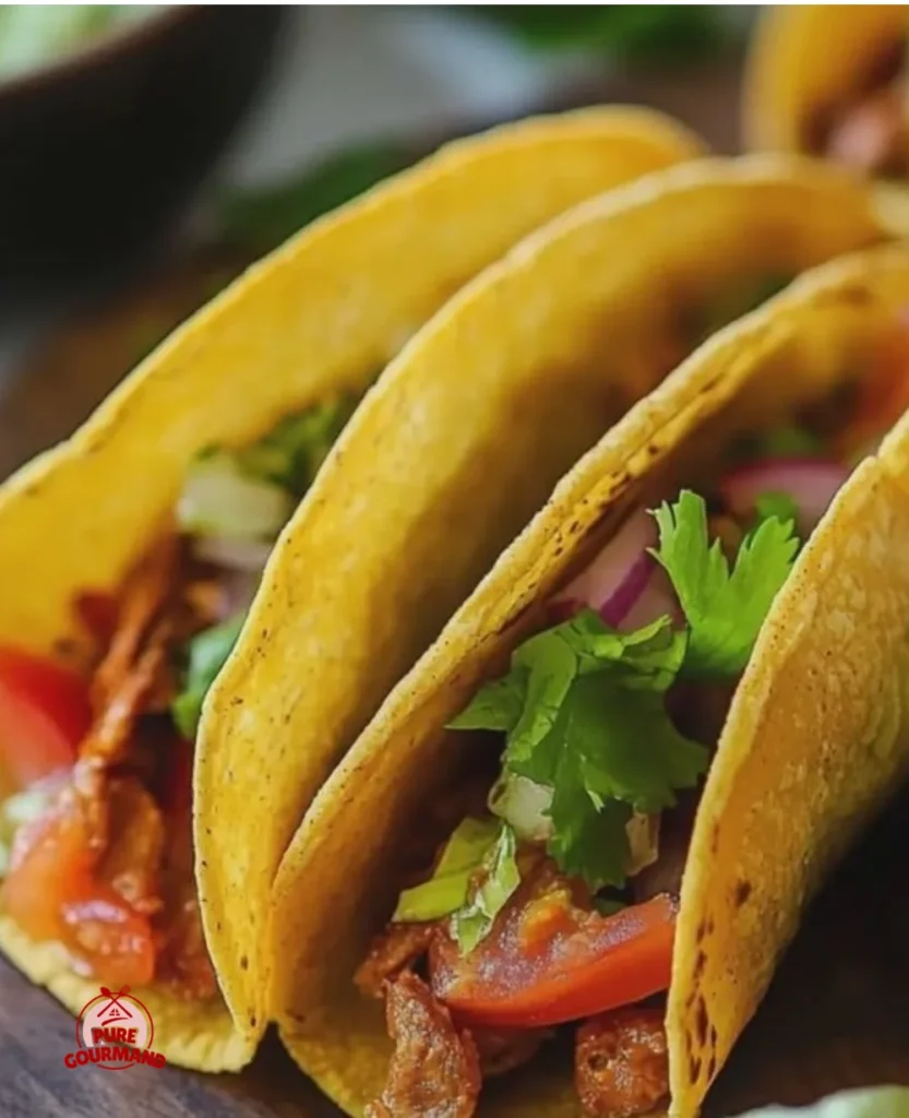 Delicious air fryer tacos served with fresh toppings and guacamole.