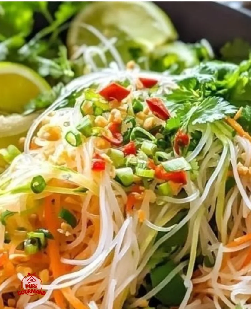 Bright and fresh Vietnamese noodle salad with crunchy vegetables and citrus dressing.