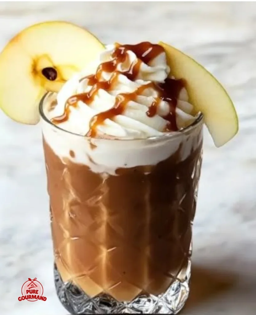 Delicious Caramel Apple Spice Iced Coffee topped with whipped cream and caramel drizzle