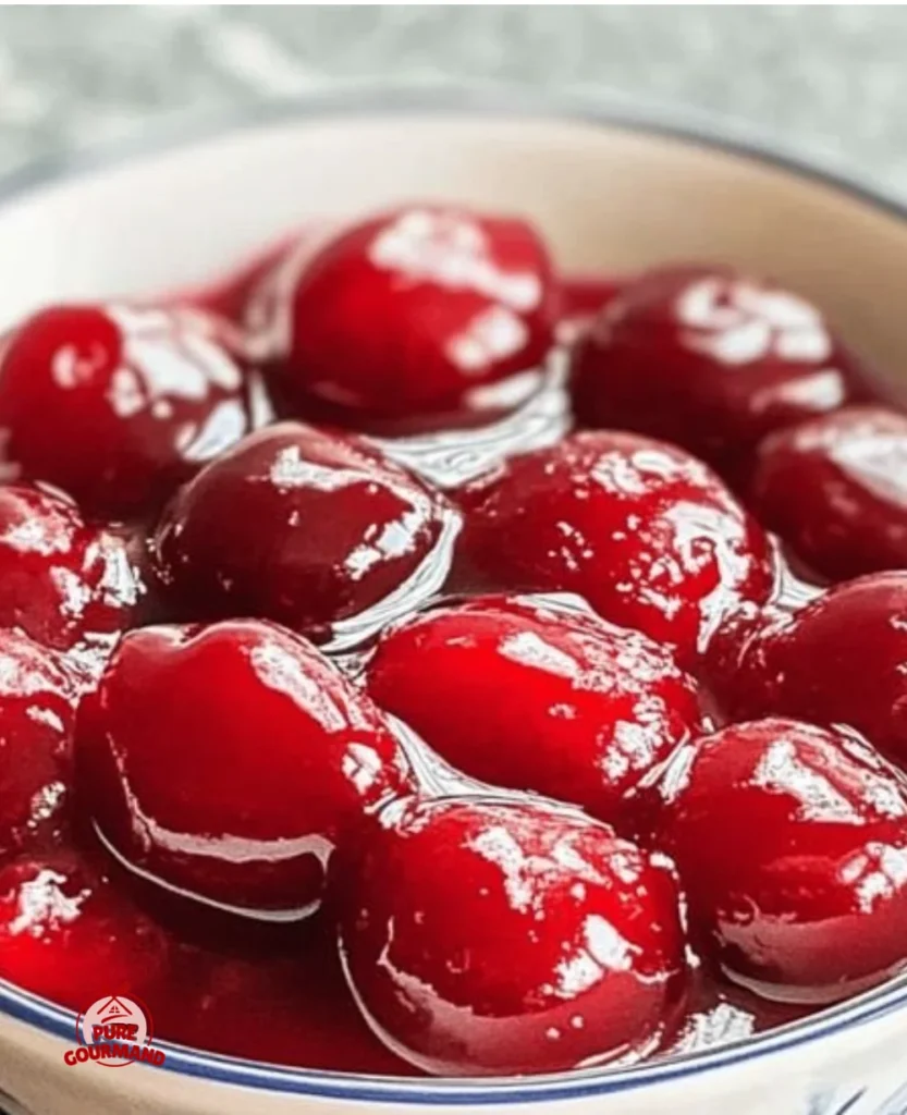 Delicious cherry topping sauce drizzled over desserts, enhancing flavor and appeal