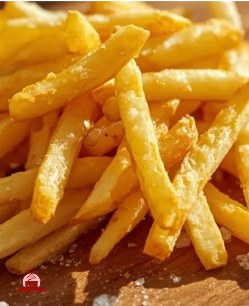Homemade crispy golden McDonald's fries inspired copycat recipe.