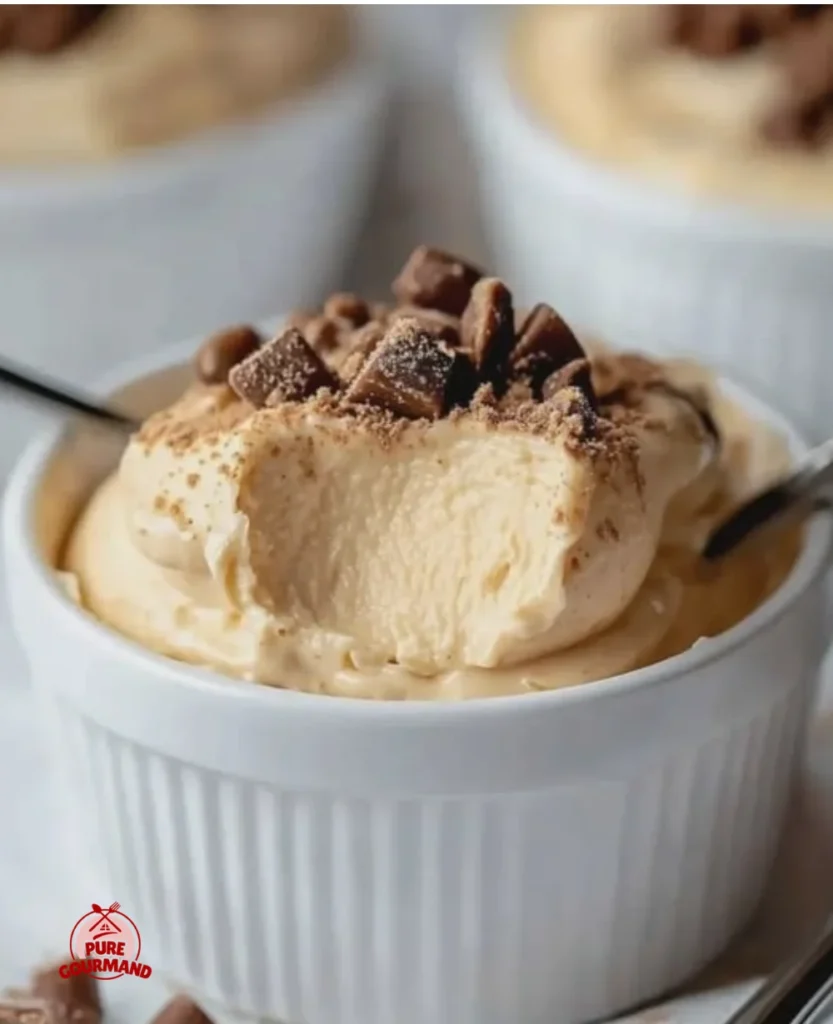 Delicious Cottage Cheese Peanut Butter Mousse served in a bowl